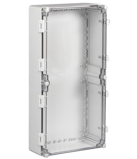 Sealcon Hinged Lid Enclosure, 23.62" X 11.81" X 5.18", Clear Cover