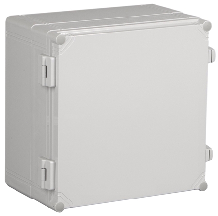Sealcon Hinged Lid Enclosure, 15.75" X 15.75" X 7.34", Solid Gray Cover