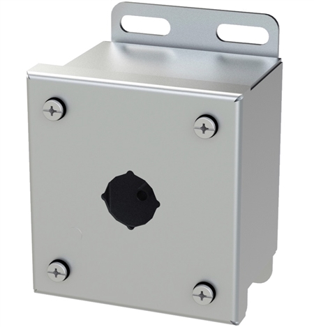 Saginaw SCE-1PBSSI Stainless Steel Push Button Box, 1 Position, 22.5mm