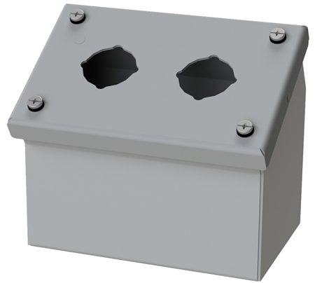 Saginaw Sloped Front Push Button Box, 2 Position, 30.5mm