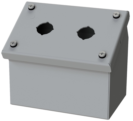 Saginaw Sloped Front Push Button Box, 2 Position, 22.5mm