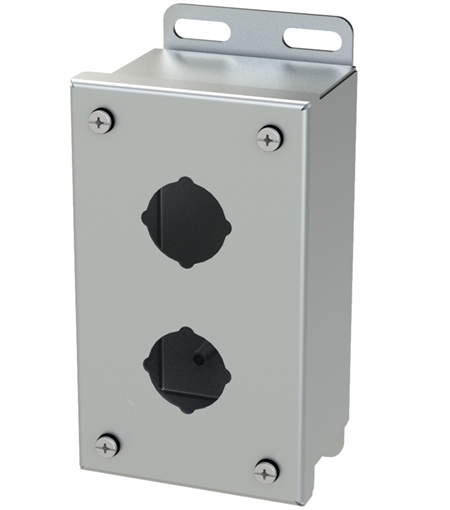 Saginaw SCE-2PBSS Push Button Box, Stainless Steel, 2 Position, 30.5mm