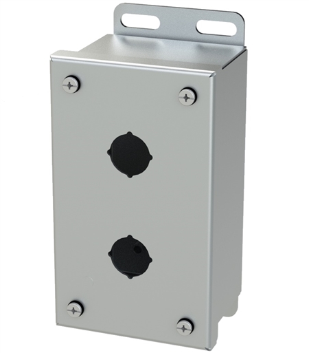 Saginaw SCE-2PBSSI Push Button Box, Stainless Steel, 2 Position, 22.5mm