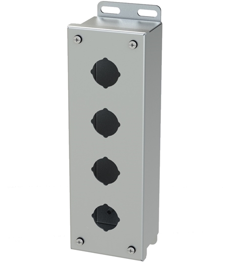 Saginaw Push Button Box, Stainless Steel, 4 Position, 30.5mm