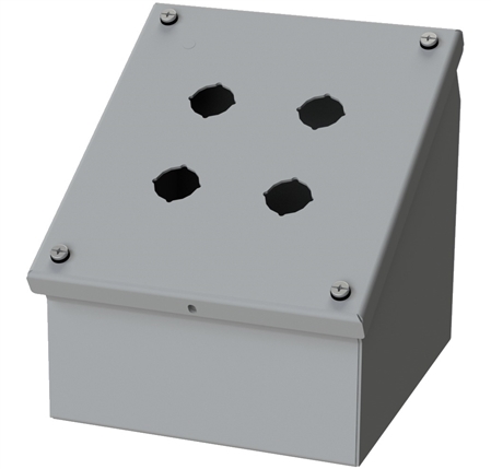 Saginaw Sloped Front Push Button Box, 4 Position, 2x2, 22.5mm