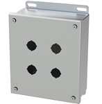 Saginaw Push Button Enclosure, Stainless Steel, 4 Position, 22.5mm, 2x2