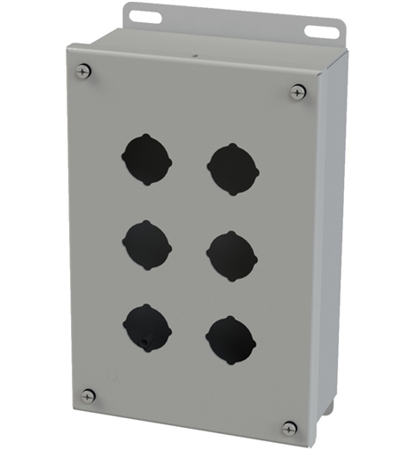 Saginaw SCE-6PB Push Button Box, 6 Position, 30.5mm