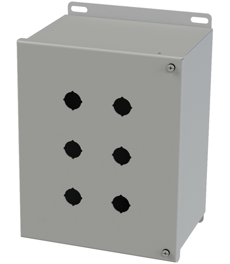 Saginaw Hinged Push Button Box, 6 Position, 22.5mm
