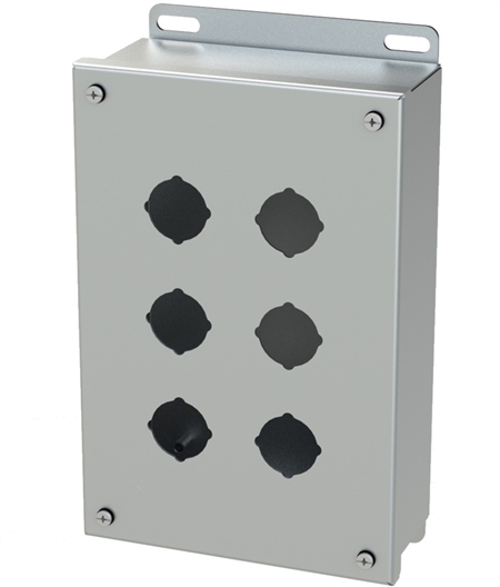 Saginaw SCE-6PBSS Push Button Box, 6 Position, 30.5mm
