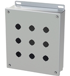 Saginaw SCE-9PBSSI Stainless Steel Push Button Box, 9 Position, 22.5mm