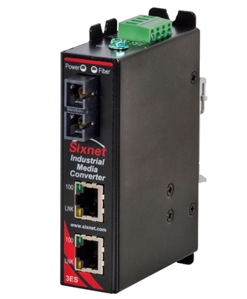 Sixnet 3 Port Industrial Media Converter - SLX-3ES-2SC