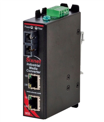 Sixnet 3 Port Industrial Media Converter - SLX-3ES-3SC
