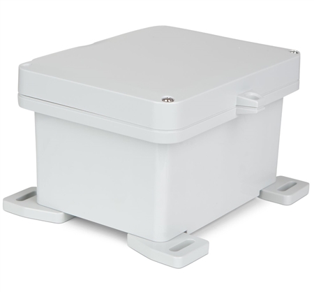 Sealcon Hinged Lid Enclosure, 9.87" X 8.28" X 5.47", Solid Cover & Padlock Clamp