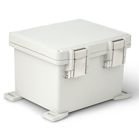 Sealcon Hinged Lid Enclosure, 11.88" X 10.03" X 7.47", Solid Cover & Metal Latch