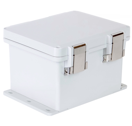 Sealcon Hinged Lid Enclosure, 11.85" X 10.03" X 7.27", Solid Cover & Metal Latch