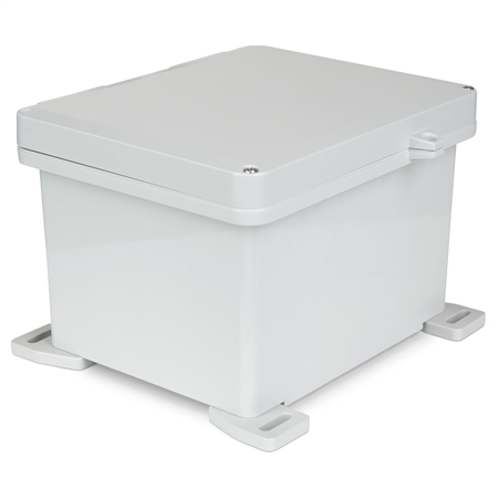 Sealcon Hinged Lid Enclosure, 11.88" X 10.35" X 7.47", Solid Cover & Padlock Clamp