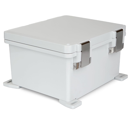 Sealcon Hinged Lid Enclosure, 13.84" X 12.04" X 7.47", Solid Cover & Metal Latch