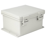 Sealcon Hinged Lid Enclosure, 13.85" X 12.11" X 7.27", Solid Cover & Plastic Latch