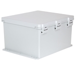 Sealcon Hinged Lid Enclosure, 19.85" X 18.24" X 11.27", Solid Cover & Plastic Latch