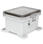 Sealcon SUPCT040608HNL Hinged Lid Enclosure, 9.87" X 8.03" X 5.47", Clear Cover, Plastic Latch