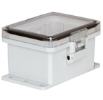 Sealcon SUPCT040608HNLF Hinged Lid Enclosure, 9.85" X 8.03" X 5.27", Clear Cover, Plastic Latch