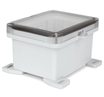 Sealcon SUPCT040608HS Hinged Lid Enclosure, 9.87" X 8.28" X 5.47", Clear Cover, Padlock Clamp