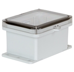 Sealcon SUPCT040608HSF Hinged Lid Enclosure, 9.85" X 8.28" X 5.27", Clear Cover, Padlock Clamp