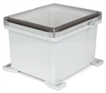 Sealcon SUPCT060810HS Hinged Lid Enclosure, 11.88" X 10.35" X 7.47", Clear Cover, Padlock Clamp