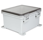 Sealcon SUPCT061012HNL Hinged Lid Enclosure, 13.84" X 12.11" X 7.47", Clear Cover, Plastic Latch