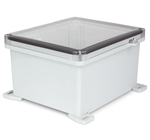Sealcon SUPCT061012HS Hinged Lid Enclosure, 13.84" X 12.36" X 7.47", Clear Cover, Padlock Clamp