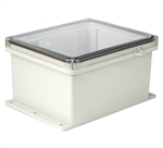 Sealcon SUPCT061012HSF Hinged Lid Enclosure, 13.85" X 12.36" X 7.27", Clear Cover, Padlock Clamp
