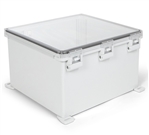 Sealcon SUPCT101618HNL Hinged Lid Enclosure, 19.87" X 18.24" X 11.47", Clear Cover, Plastic Latch