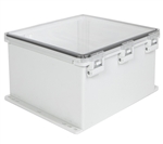 Sealcon SUPCT101618HNLF Hinged Lid Enclosure, 19.85" X 18.24" X 11.27", Clear Cover, Plastic Latch