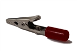 Nickel Plated Alligator Clip w/ Red Insulated Handle