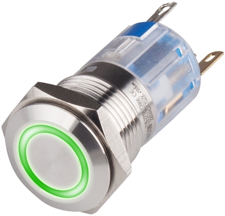 Kacon 19 mm Green Pilot Lamp, 24V DC LED