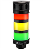 Qronz 3 Stack LED Tower Light, Red Yellow Green, Quick Disconnect, 12V, w/ Adjustable Alarm