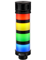 Qronz 4 Stack LED Tower Light, Red Yellow Green Blue, Lead Wire, 12V, w/ Adjustable Alarm