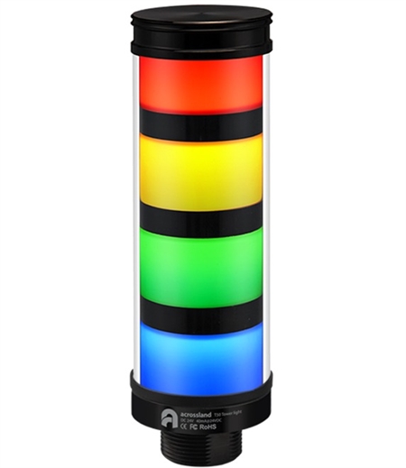 Qronz 4 Stack LED Tower Light, Red Yellow Green Blue, Lead Wire