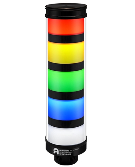 Qronz 5 Stack LED Tower Light, Red Yellow Green Blue White, Lead Wire