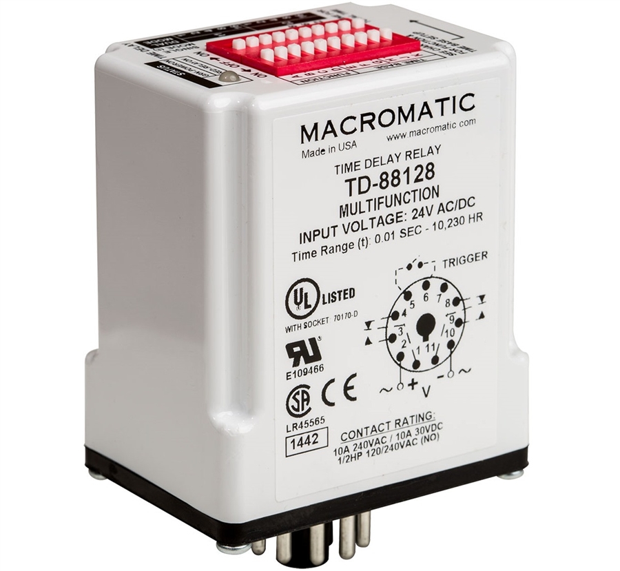 Macromatic TD-88166 8 Pin Multi-Function 12V Time Delay Relay