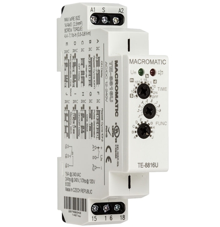 Macromatic TE-8816U Time Delay Relay, 12-240V