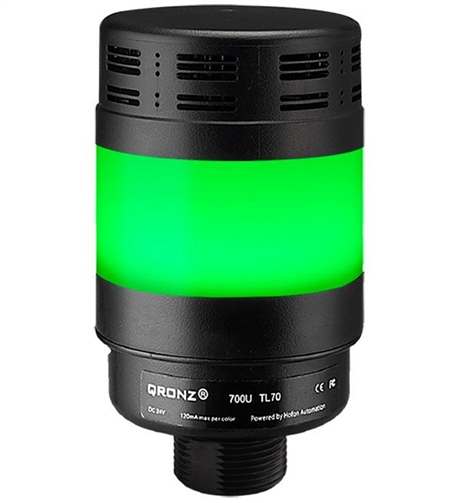 Qronz TL70BK-AFG-LN12 Standard 1 Stack LED Tower Light, Lead Wire, 12V