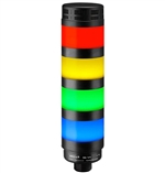 Qronz Red Yellow Green & Blue Standard 4 Stack LED Tower Light, Lead Wire, 24V