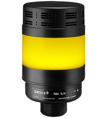 Qronz Yellow Standard 1 Stack LED Tower Light, Quick Disconnect, 24V