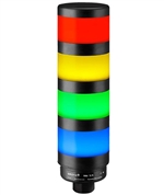 Qronz TL70BK-NRYGB-LN12 Standard 4 Stack LED Tower Light, Lead Wire, 12V