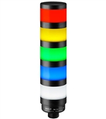 Qronz TL70BK-NRYGBW-LN12 Standard 5 Stack LED Tower Light, Lead Wire, 12V