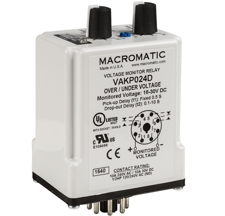 Macromatic VAKP110D Over/Undervoltage Monitor Relay