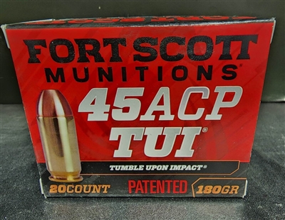 FORT SCOTT .45 ACP 180 GR. TUMBLE UPON IMPACT