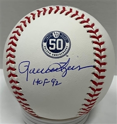 ROLLIE FINGERS SIGNED BREWERS 50TH ANNIVERSARY  LOGO BASEBALL W/ HOF - JSA