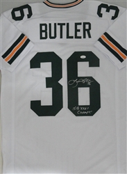 LEROY BUTLER SIGNED CUSTOM PACKERS WHITE JERSEY W/ SB XXXI - JSA